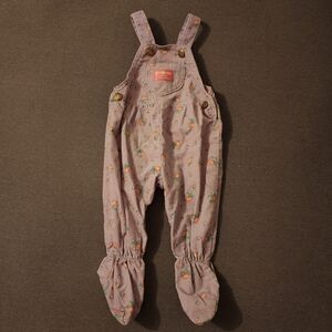 Vintage Osh Kosh Floral Purple Overalls Baby